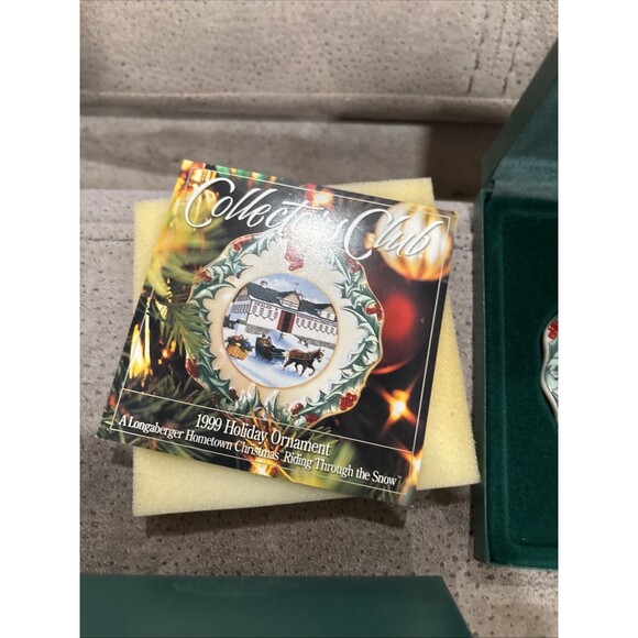 Longaberger Club Christmas China Ornaments THREE Set 1996, 1997, 1999  +Case - Picture 11 of 14